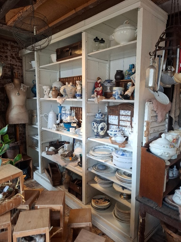 Zeer grote brocante winkelkast, boekenkast, opbergkast, Ophalen
