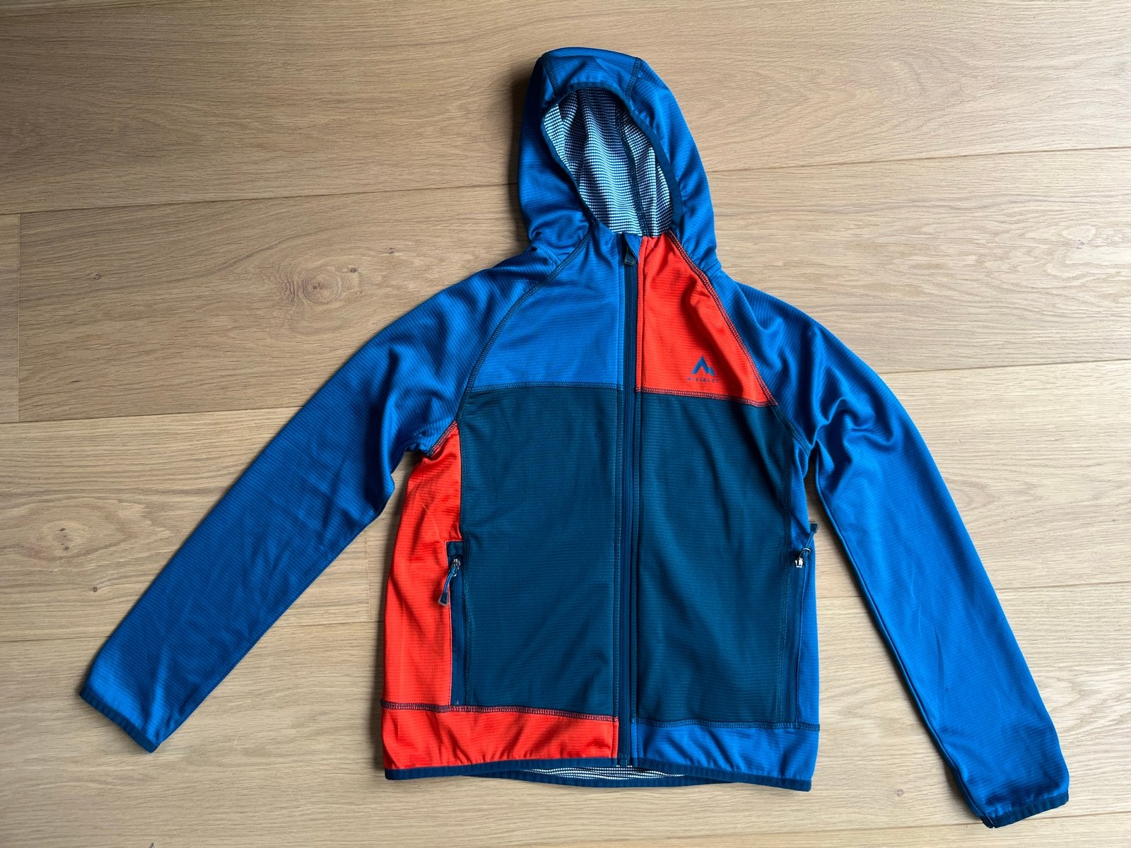 McKinley blauw met oranje vest met capuchon, maat 152, Ophalen of Verzenden, Gebruikt, Jongen of Meisje, Jas