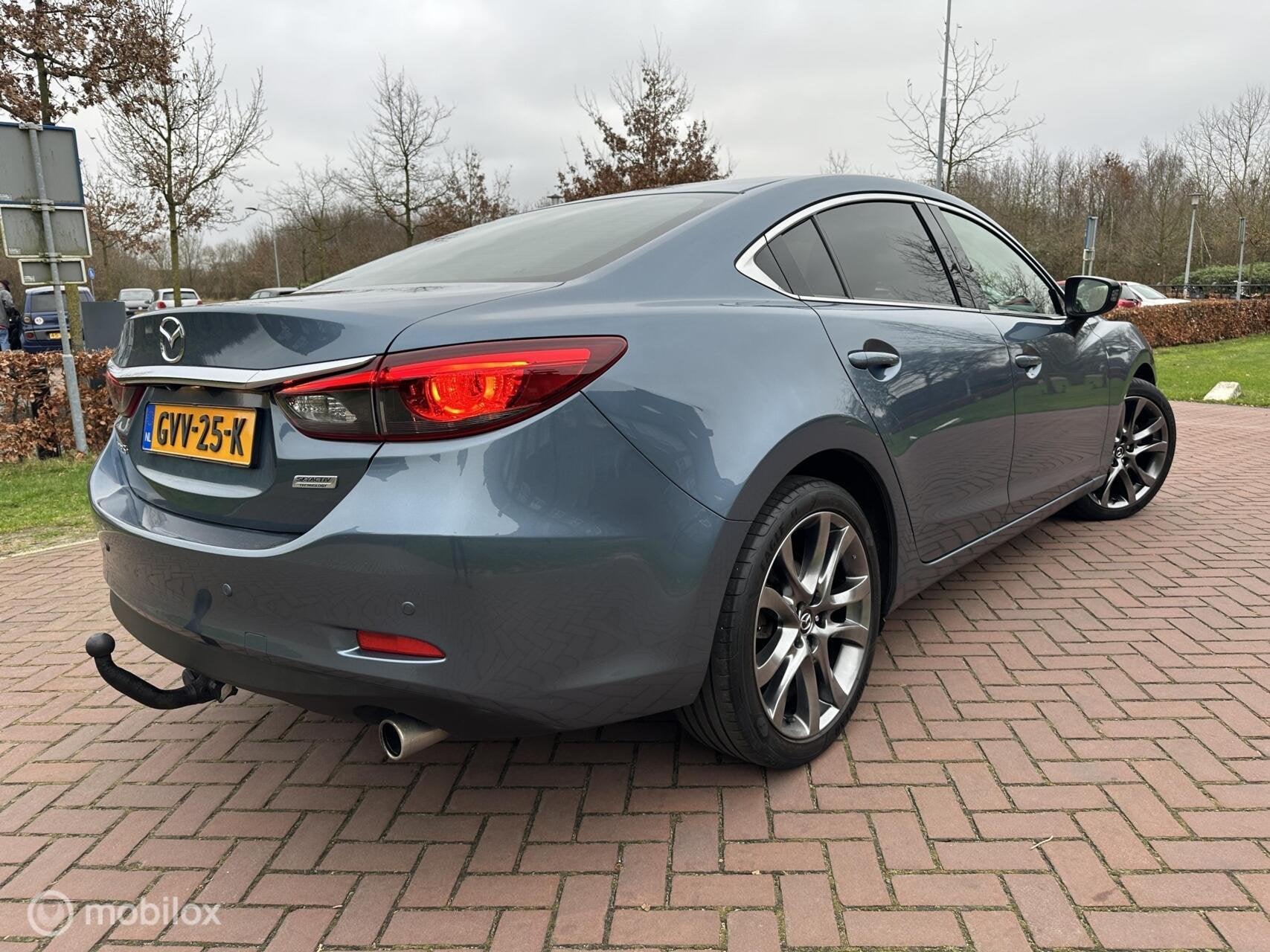 Mazda 6 2.5 SkyActiv-G 192 GT-M Trekhaak Leder LED Navi✅, Auto's, Dealer onderhouden, 1325 kg, Gebruikt, Beige