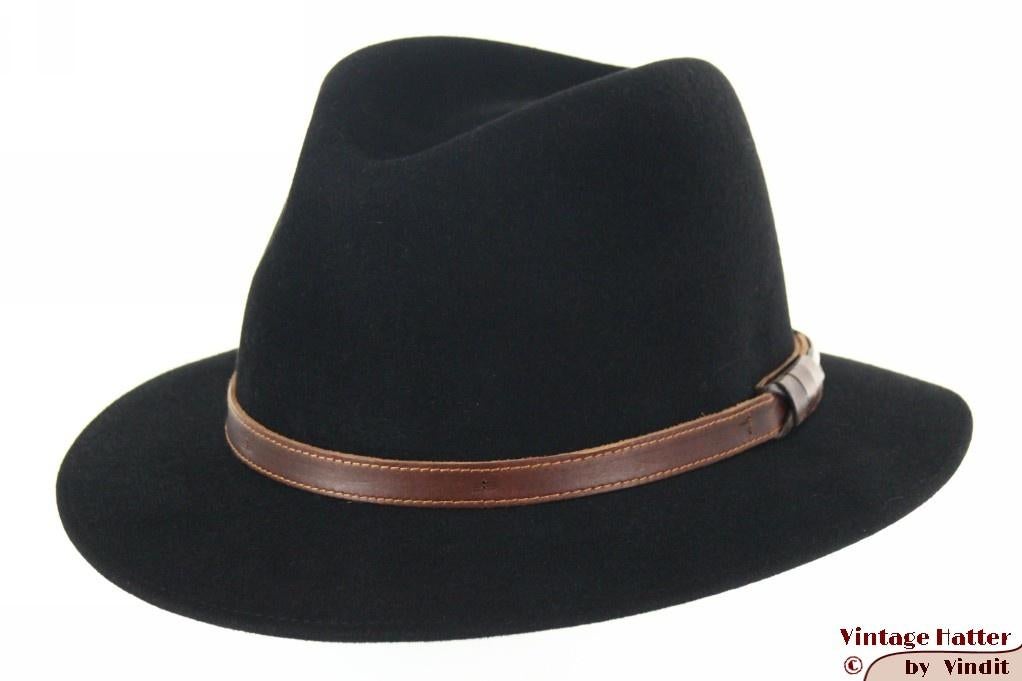 Outdoor Gleufhoed Borsalino zwart vilt 61 = XXL nieuw, Borsalino, 60 cm (XL, 7½ inch) of meer, Hoed, Nieuw