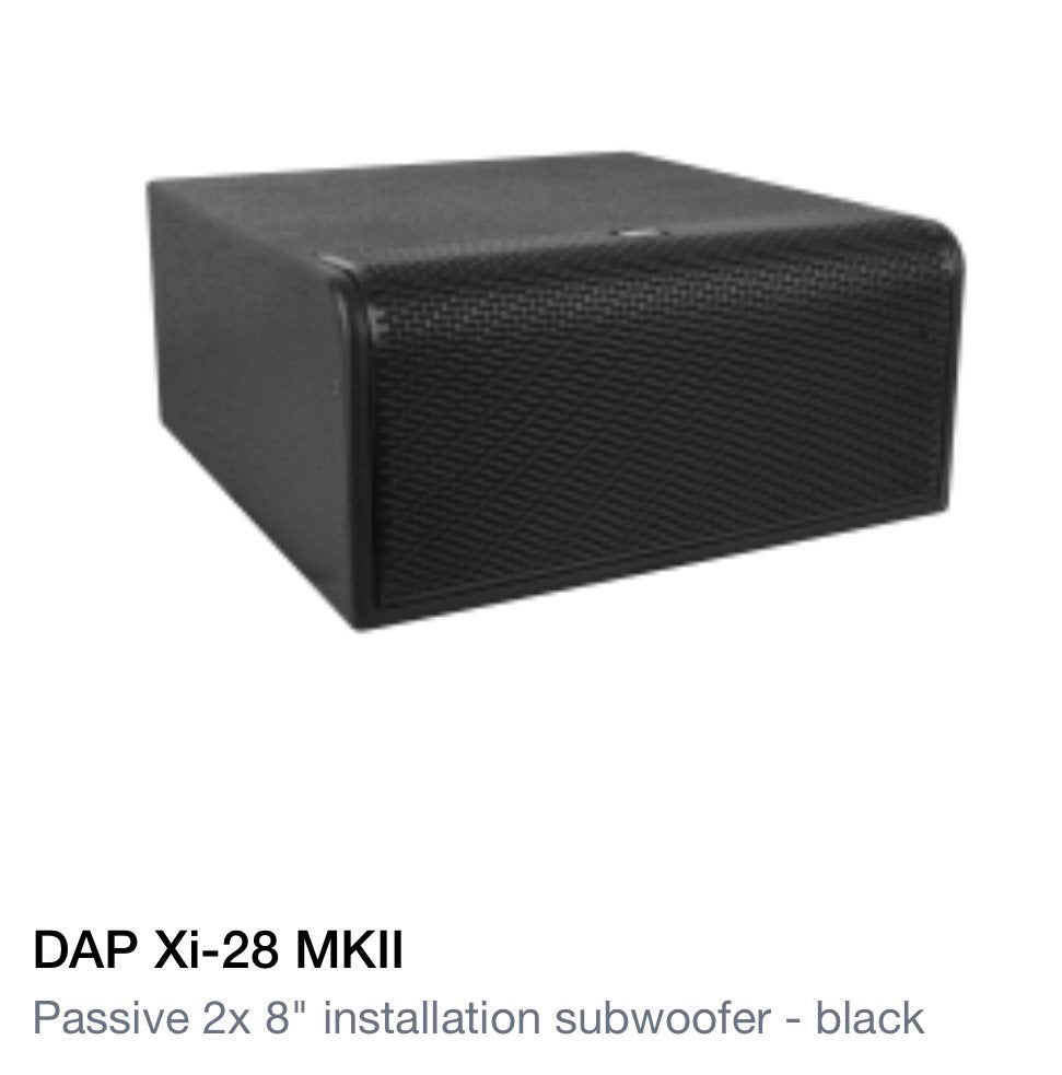 2x DAP Audio XI-28 MKII installatie subwoofer, Ophalen of Verzenden, Zo goed als nieuw, Subwoofer, Overige merken