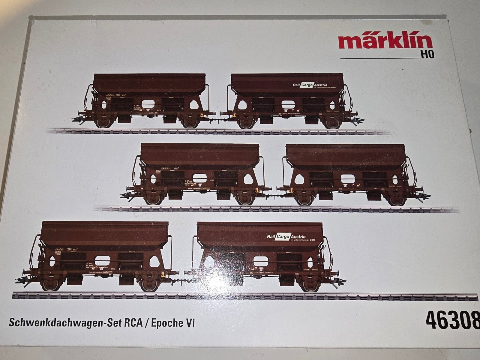Märklin H0 46308 Zwenkdakwagen-Set RCA Epoche VI, Wisselstroom, Ophalen of Verzenden, Märklin, Nieuw