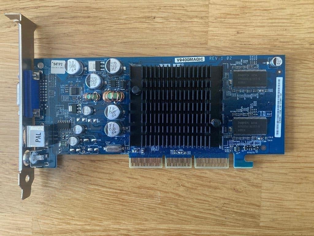 Asus V9400 Magic/T/P/128M/A  AGP videokaart, Computers en Software, Gebruikt, Overige soorten, Tv-Out, Ophalen of Verzenden