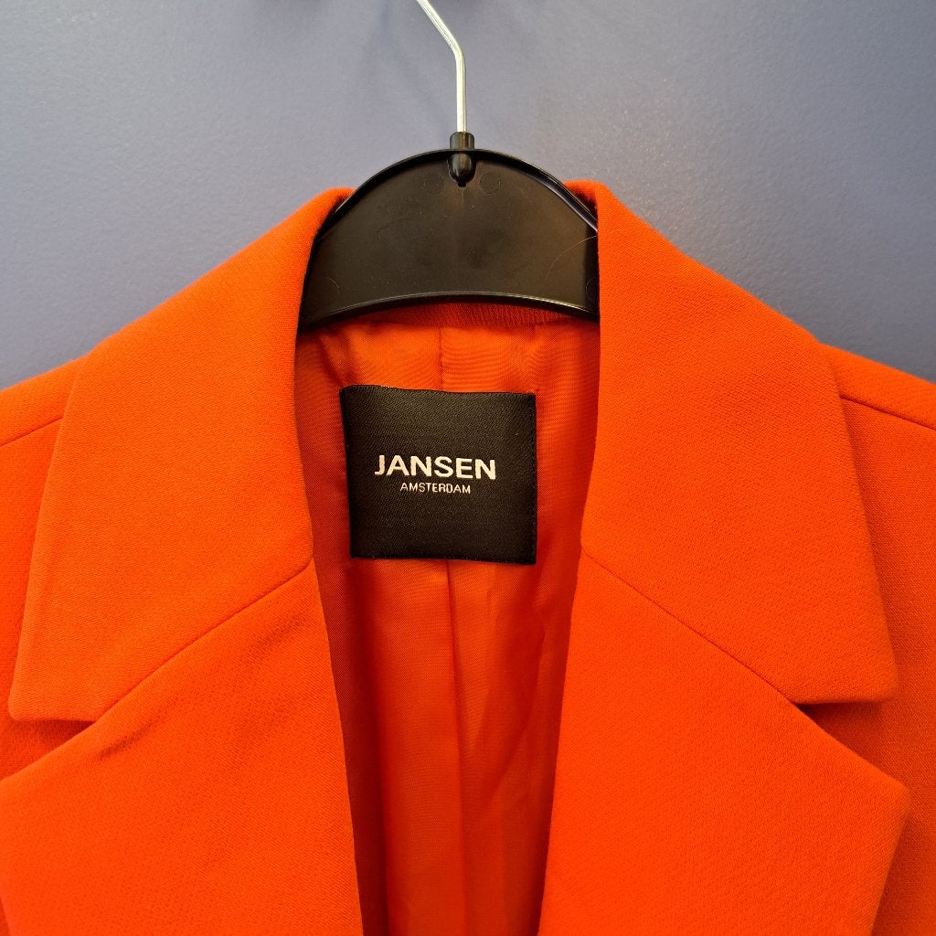 JANSEN Amsterdam rood oranje gilet blazer maat M artnr 48785, Maat 38/40 (M), Verzenden, ., Jasje