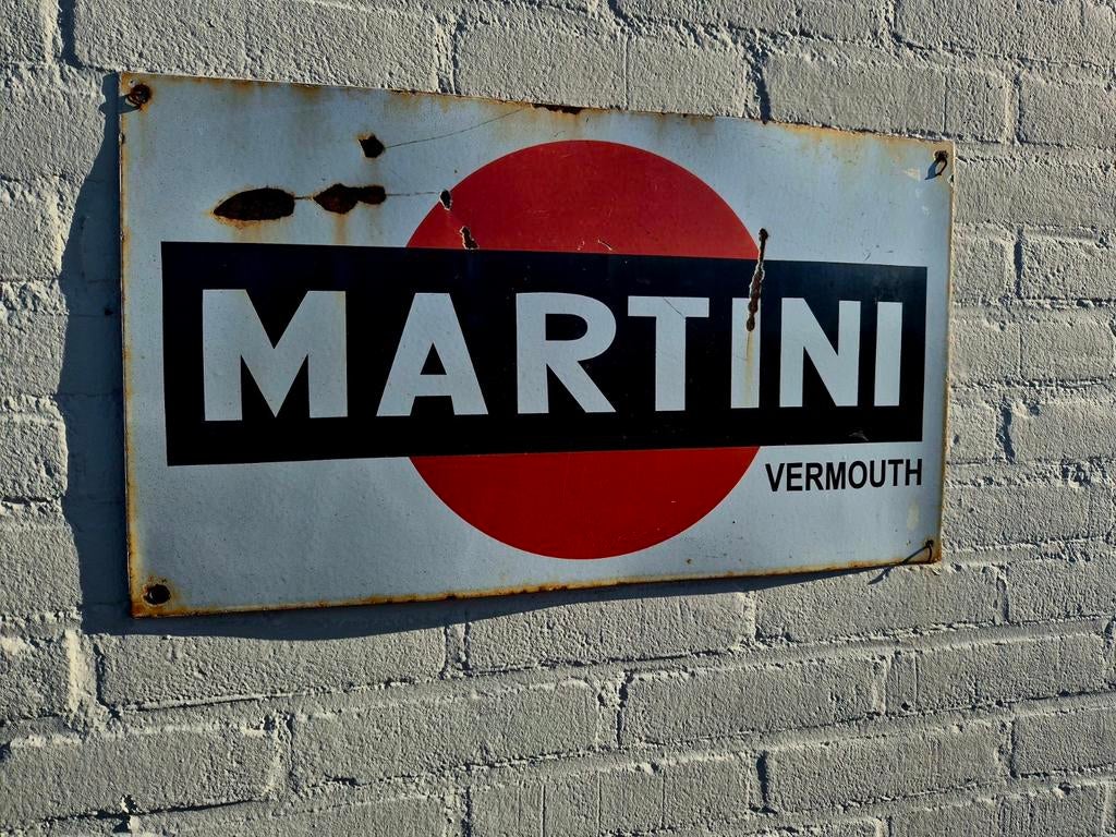 Martini Vermouth Vintage Sign, Verzamelen, Ophalen of Verzenden, Gebruikt, Reclamebord