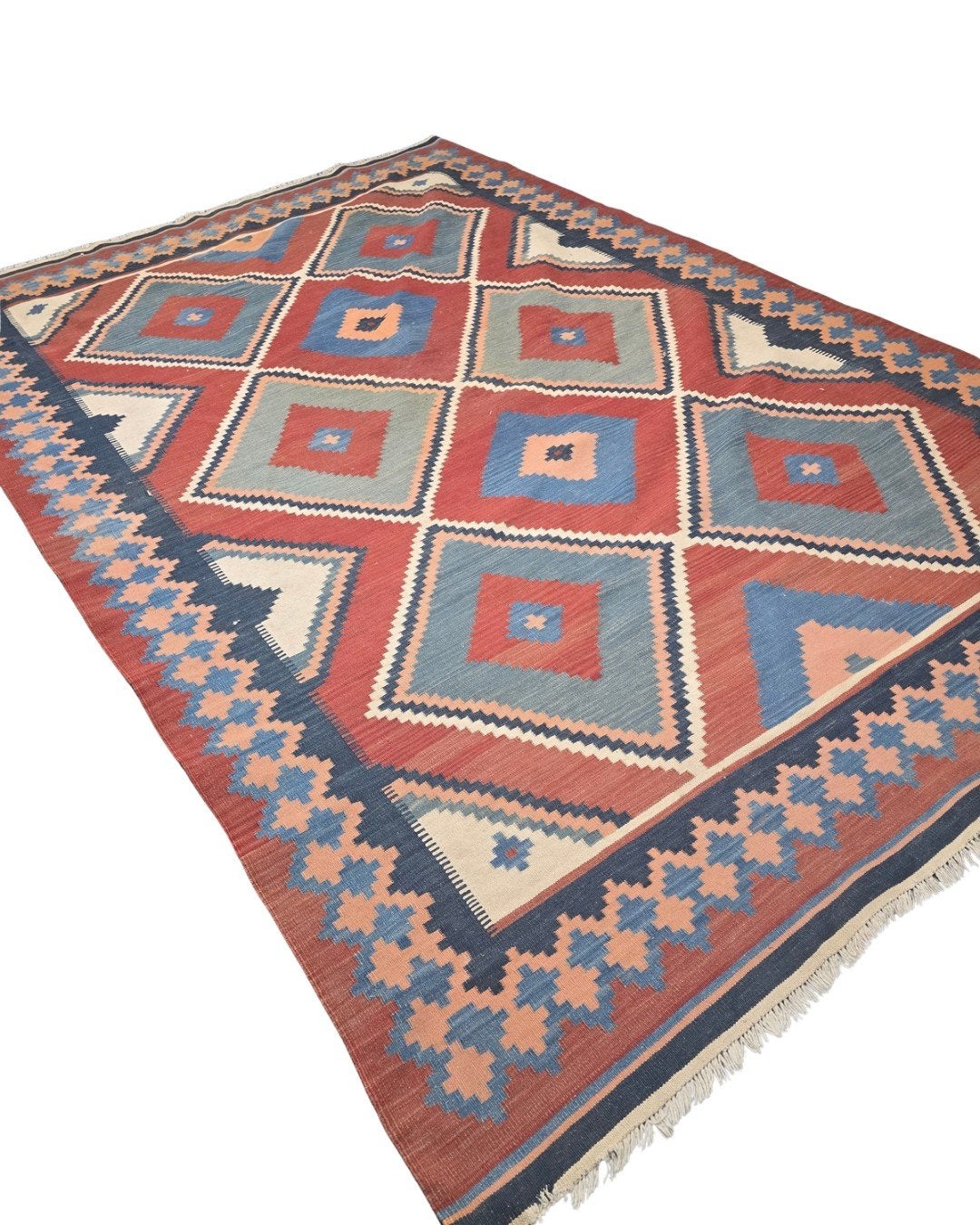 Tribal Kelim Turkije 300x210 handgeweven wollen vloerkleed, 1185VB, Info@rugsandcarpets.nl, Groot perzisch tapijt Kelim kilim handgeknoopt Turkije