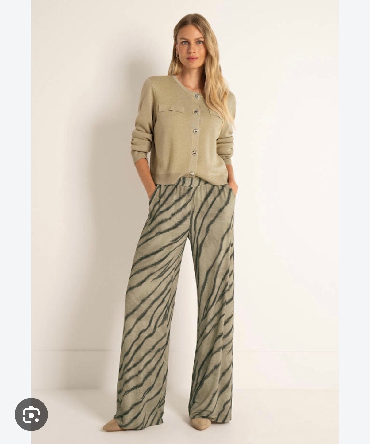 Claudia Sträter high waist broek zebraprint maat 46, Ophalen, Kort, Beige, Maat 46/48 (XL) of groter