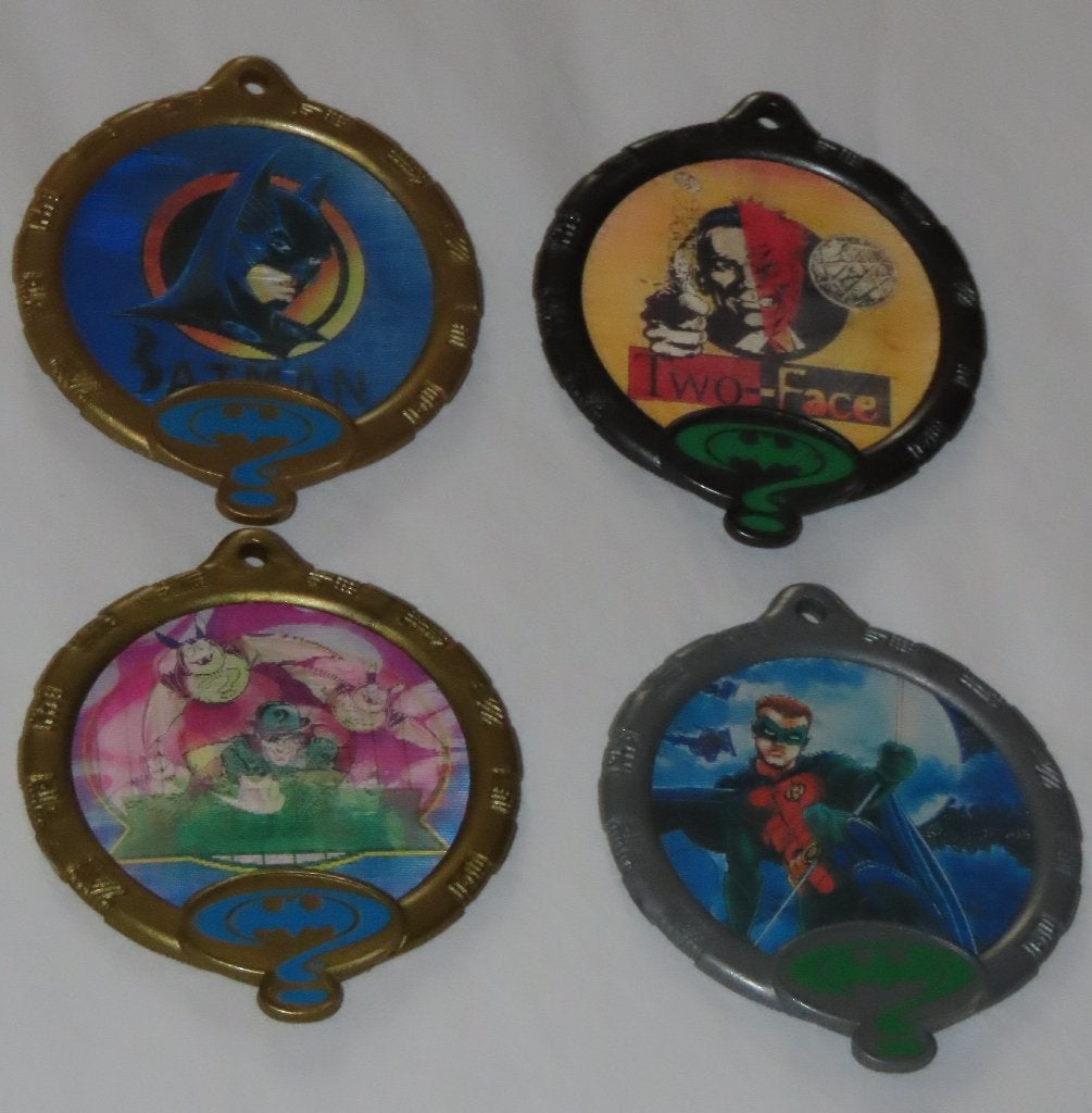 4 McDonalds happy meal Batman Forever clips Australia 1995, Ophalen of Verzenden, Zo goed als nieuw, Film, Overige typen
