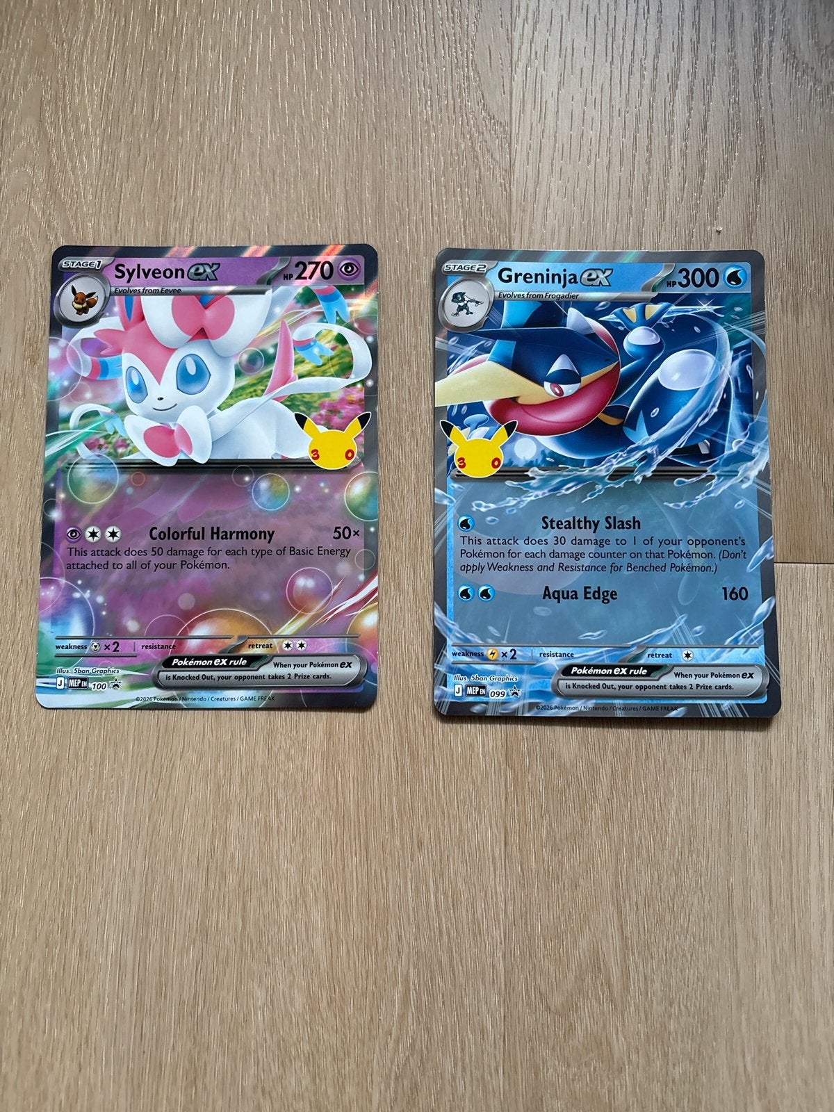 Greninja & Sylveon Jumbo Promo Kaarten 30th Anniversary, Verzamelen, Ophalen of Verzenden, Zo goed als nieuw