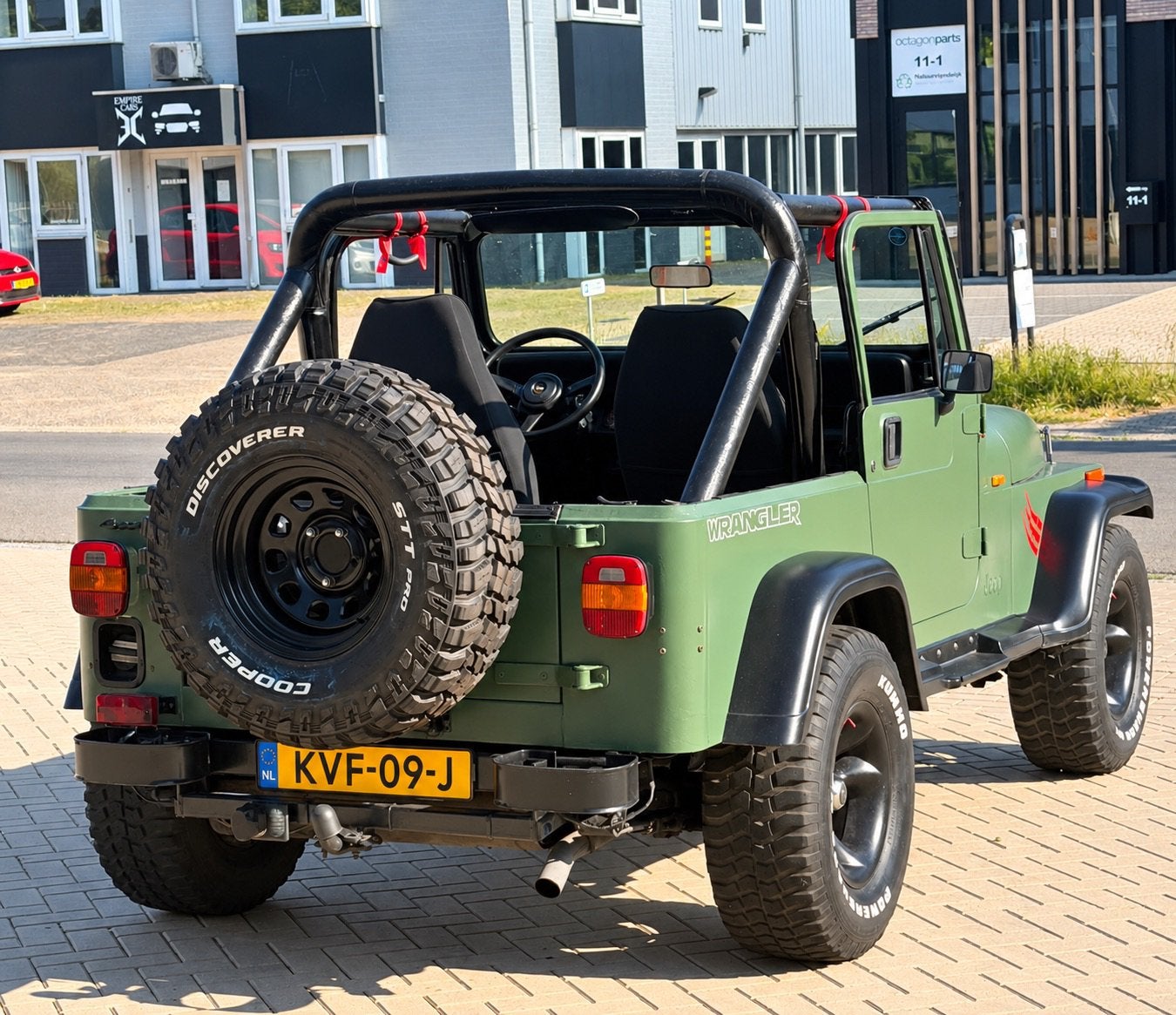 ‼️JEEP WRANGLER YJ 2.5 4WD BJ1989 GROEN HARDTOP SOFTTOP‼️, Auto's, 2500 cc, 450 kg, Trekhaak, Zwart