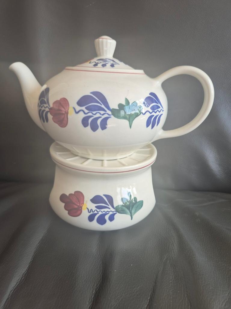 Boerenbond theepot met waxinelichtje, Ophalen of Verzenden, Gebruikt, Overige stijlen, Overige typen