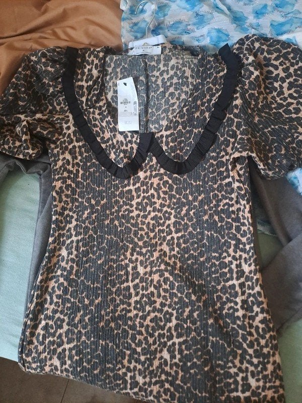 Leopardprint jurk met kraagje - modern, Kleding | Dames, Ophalen of Verzenden