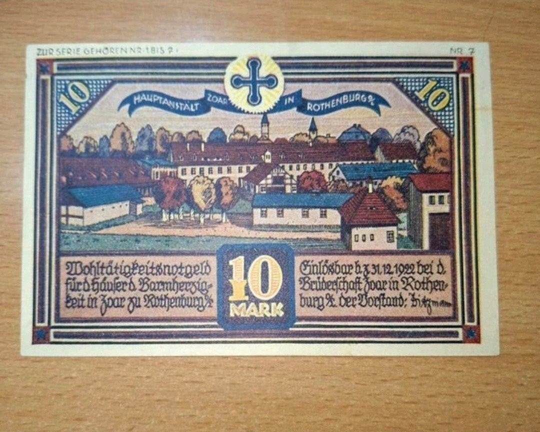 Duits/Pools Notgeld Rothenburg Noodgeld, Ophalen of Verzenden, Duitsland
