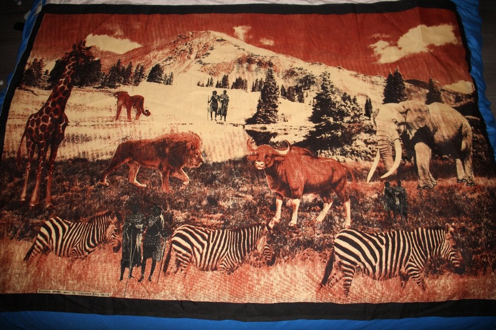 Paneel 100% katoen stof khanga Mama. Mali Ya Tanzania #4842, Hobby en Vrije tijd, Bruin, 120 cm of meer, Nieuw, Ophalen of Verzenden