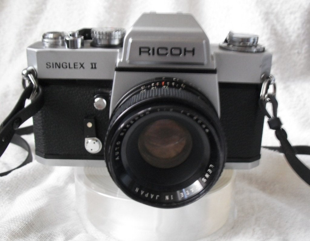 spiegelreflex camera " RICOH SINGLEX II " 50 mm lens en tas, Ophalen of Verzenden, Gebruikt, Spiegelreflex, Overige Merken