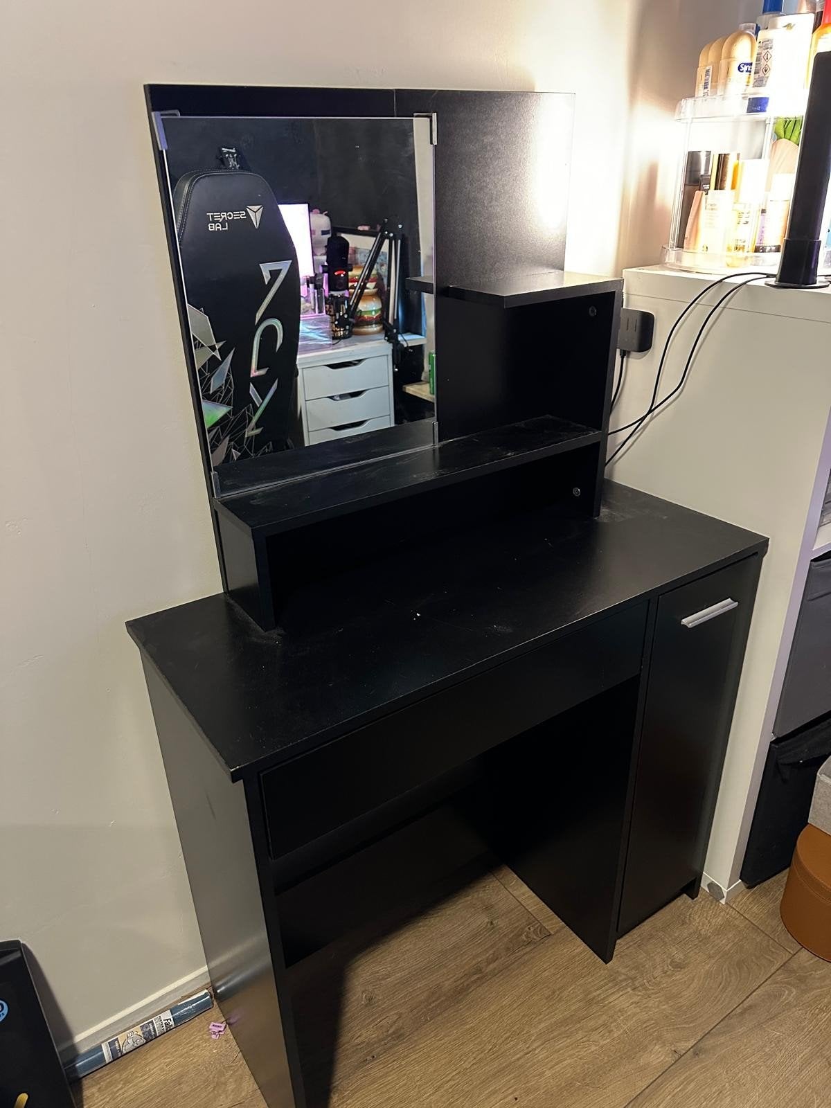 Nette make-up tafel met spiegel en opbergruimte, Ophalen