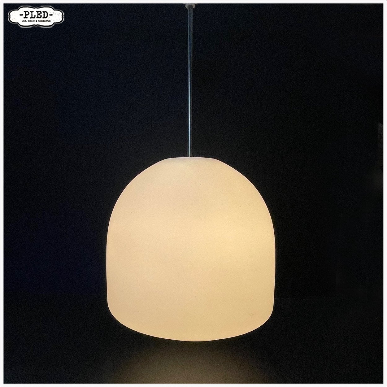 Grote opaline lamp Hanglamp Pendellamp, Ophalen, E27 (groot), Glas, Nb
