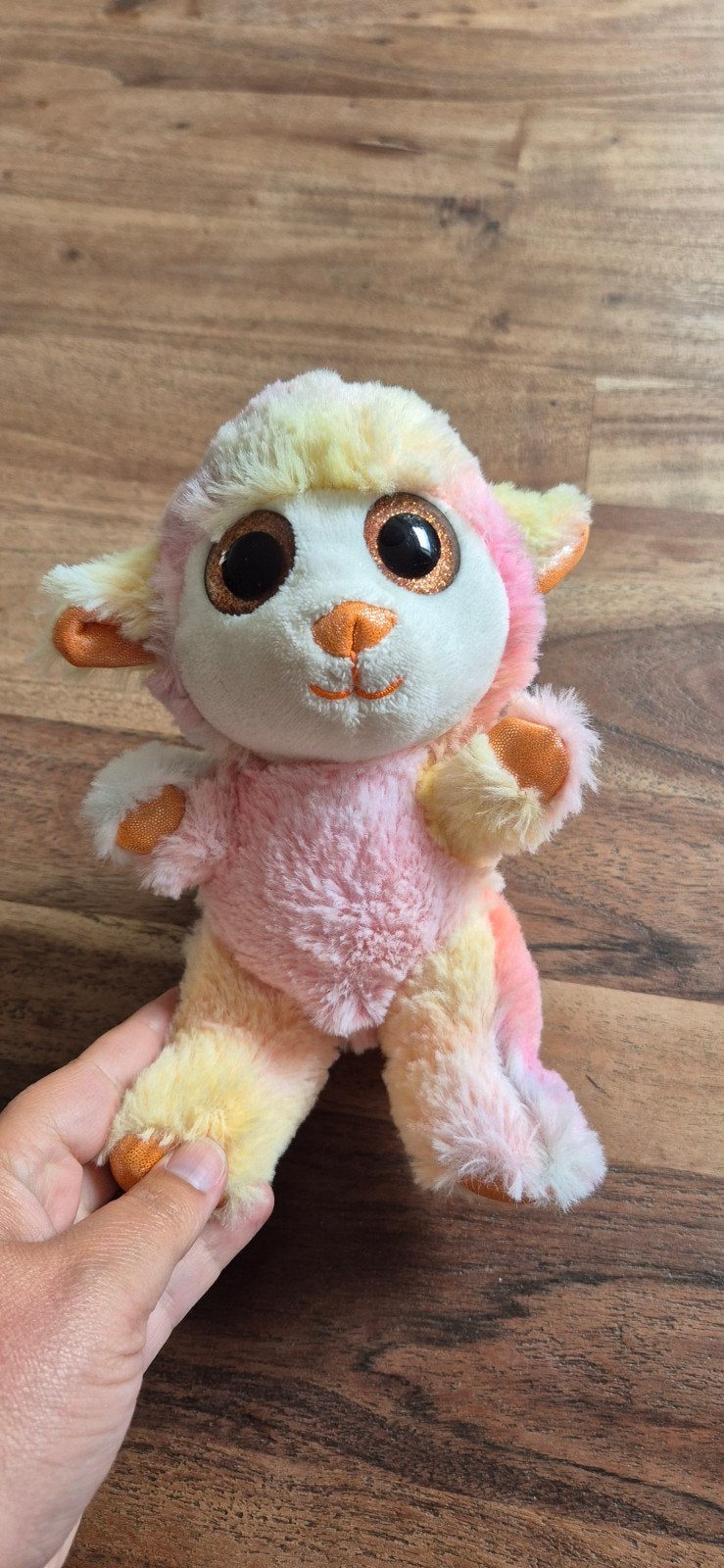 Schattig bont schaapje knuffel met grote ogen, Ophalen of Verzenden