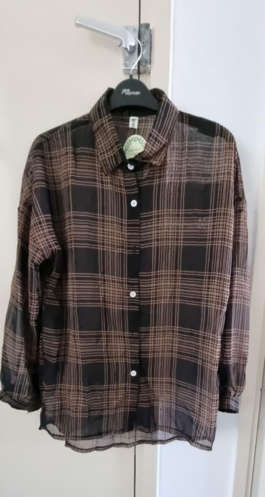 Blouse | Gestreept geblokt (NIEUW), Ophalen of Verzenden, Nieuw, Maat 38/40 (M), Bruin