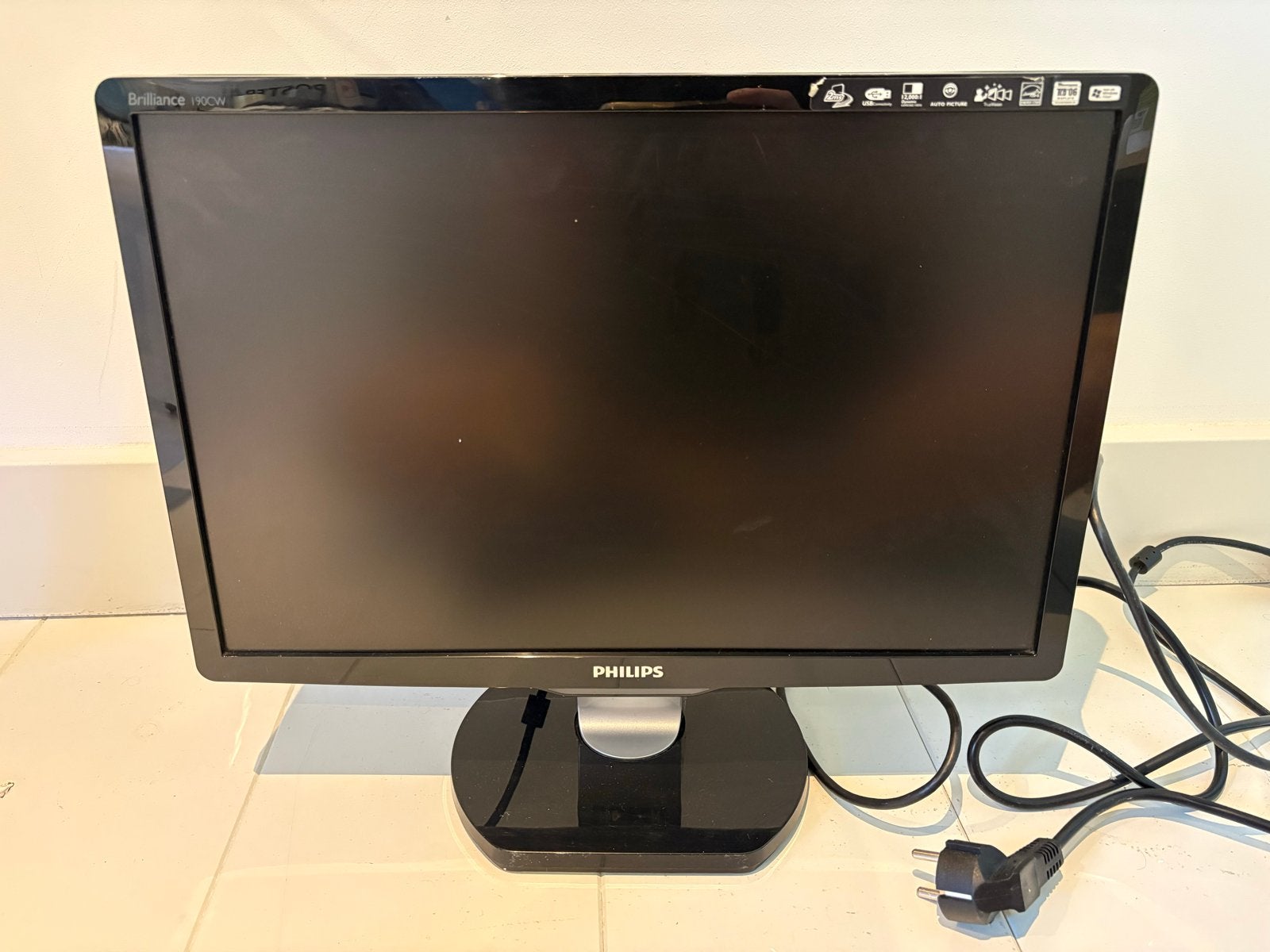 Philips Brilliance 190CW monitor - 19 inch, Ophalen of Verzenden, VGA, 60 Hz of minder, Gebruikt