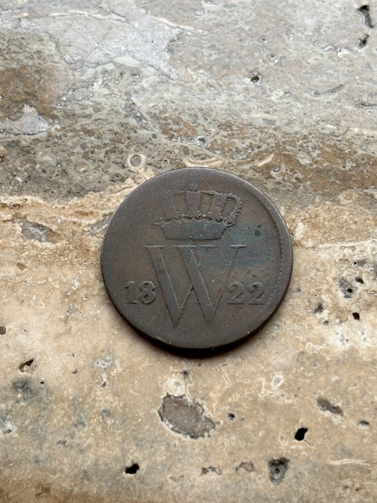 1 cent 1822 Willem I, Postzegels en Munten, Munten | Nederland, Ophalen of Verzenden, Koning Willem I, 1 cent, Losse munt