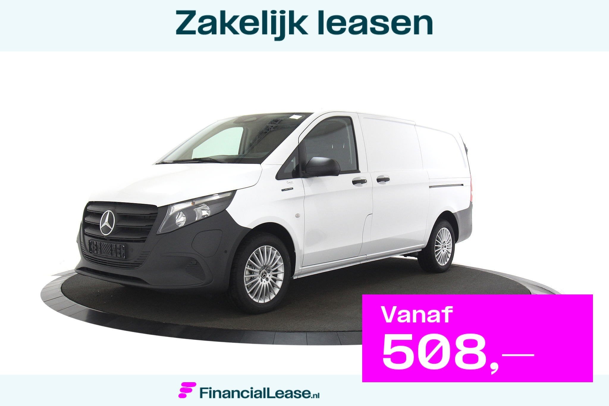 Mercedes-Benz eVito eVito 112 L2 60 kWh navigatiesysteem air, 0 cilinders, Wit, 2 stoelen, Lease
