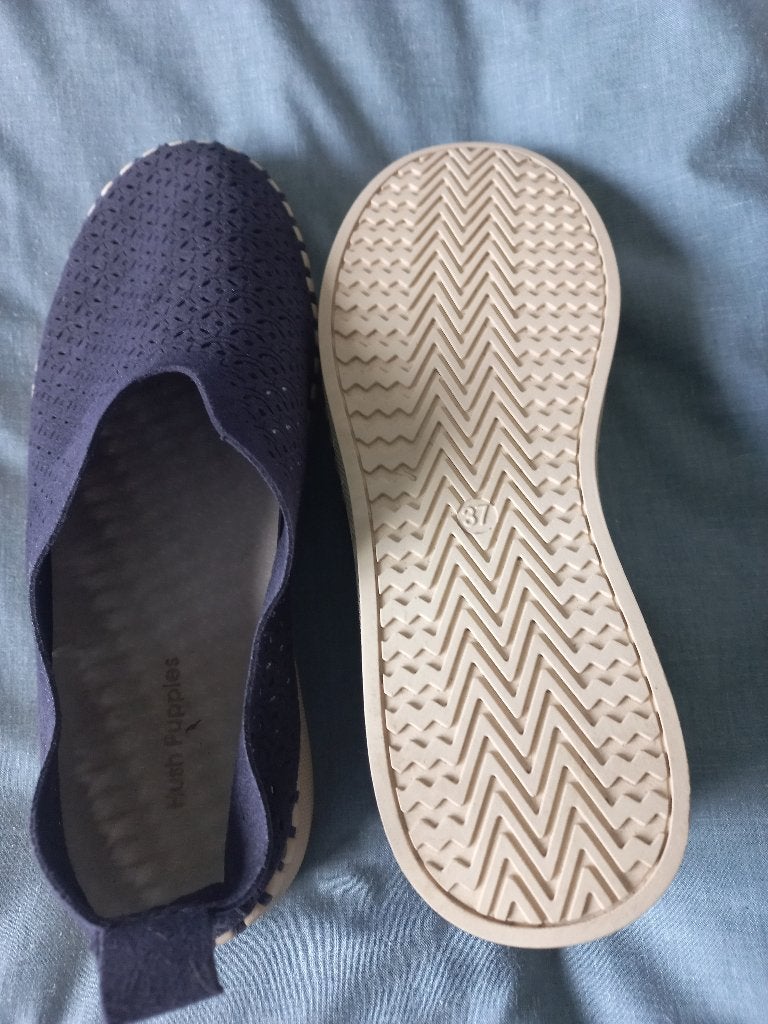Schoenen Hush Puppies, Blauw, Instappers, Ophalen of Verzenden, Zo goed als nieuw