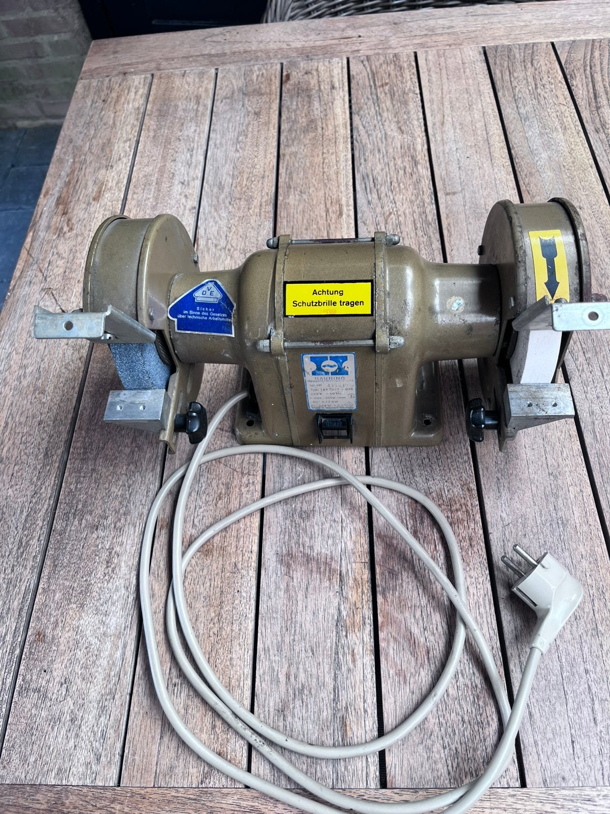 Werkbank slijpmachine Hanning, Ophalen, Gebruikt, Minder dan 700 watt, Werkbankslijpmachine
