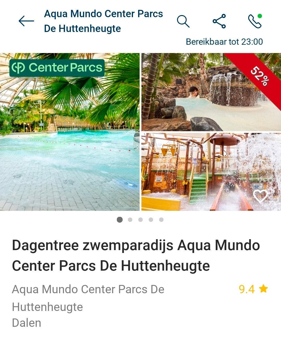 Dag entree zwembad aqua mundo Huttenheugte 2 tickets, Twee personen, Ticket of Toegangskaart
