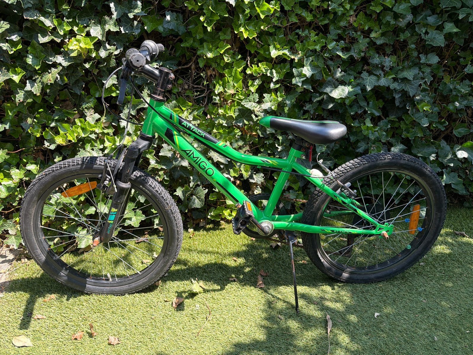 Amigo Attack Kinderfiets 20 inch - Groen, Ophalen, Gebruikt, Velgrem, 16 tot 20 inch