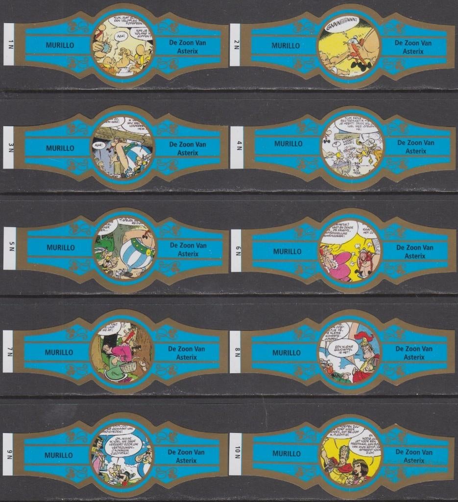 Sigarenbanden Asterix De Zoon van Asterix, Murillo 1 N-10 N, Ophalen of Verzenden, Nieuw, Sigarenbandjes