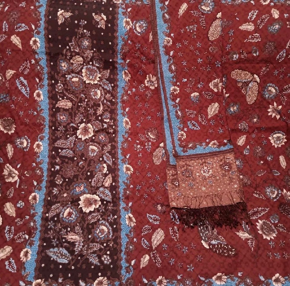 Handgeweven zijden batik tulis sarong en sjaal set, Ophalen of Verzenden