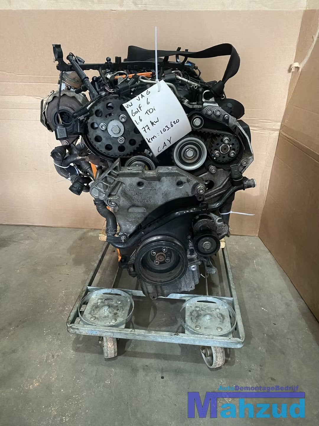 VW GOLF 6 POLO 6R 1.6 TDI MOTORBLOK CAY ENGINE MOTEUR MOTOR, Auto-onderdelen, Motor en Toebehoren, Gebruikt, Volkswagen, Volkswagen AG