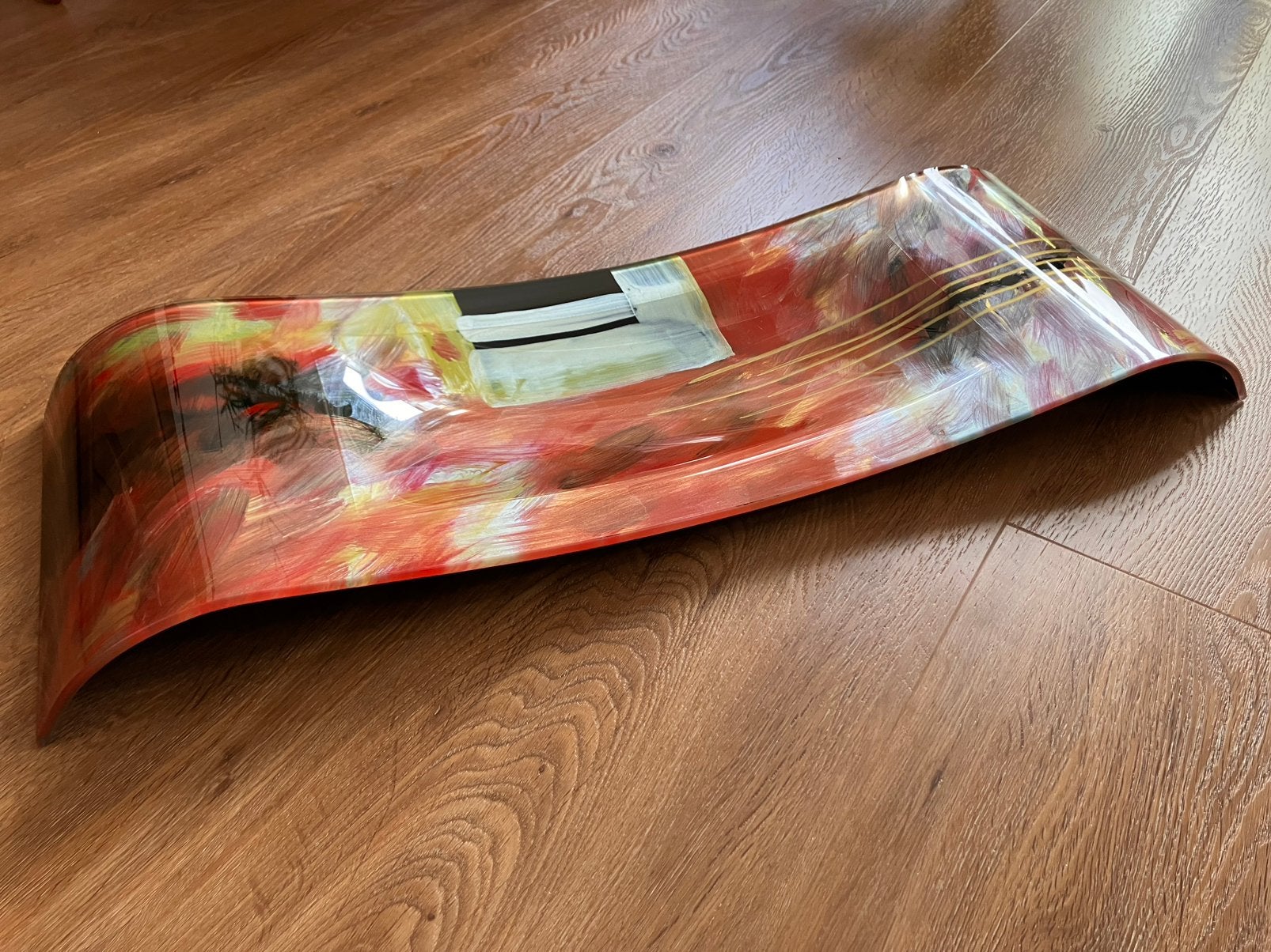 Gilde glasart schaal - glazen schaal, Handbeschilderd, Schaal, Ophalen of Verzenden, Rechthoekig