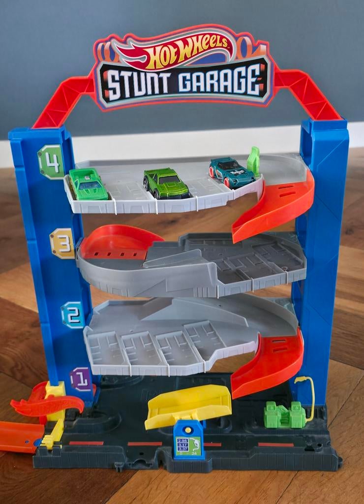 Hot Wheels Garage & Stuntbaan met Snelle Lanceringscycloon, Kinderen en Baby's, Speelgoed | Speelgoedvoertuigen, Ophalen