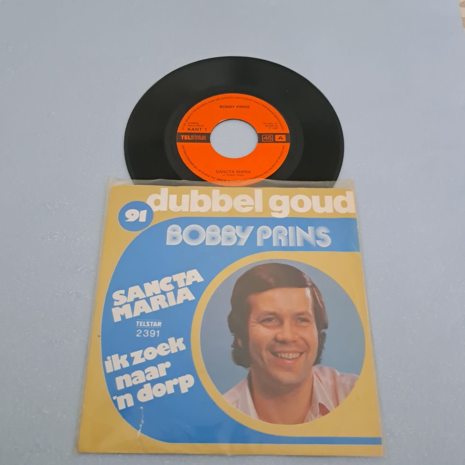 Bobby Prins - Sancta Maria / Ik zoek naar 'n dorp (Single), Cd's en Dvd's, Vinyl Singles, Ophalen, Gebruikt, 7 inch, Single
