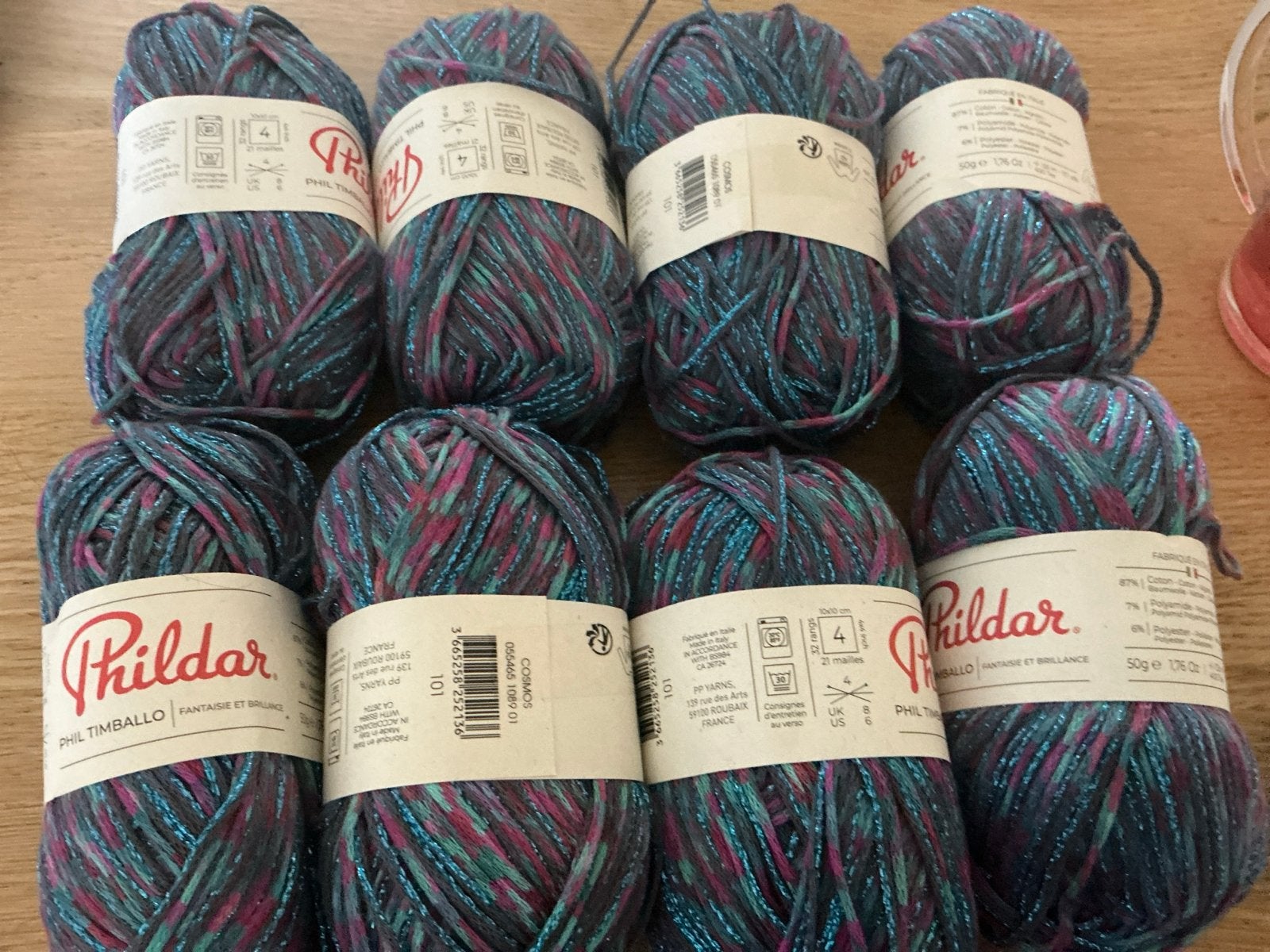 Phildar Phil Timballo Wol - 8 bollen fantasie en brilliance, Hobby en Vrije tijd, Ophalen of Verzenden, Nieuw, Breien of Haken