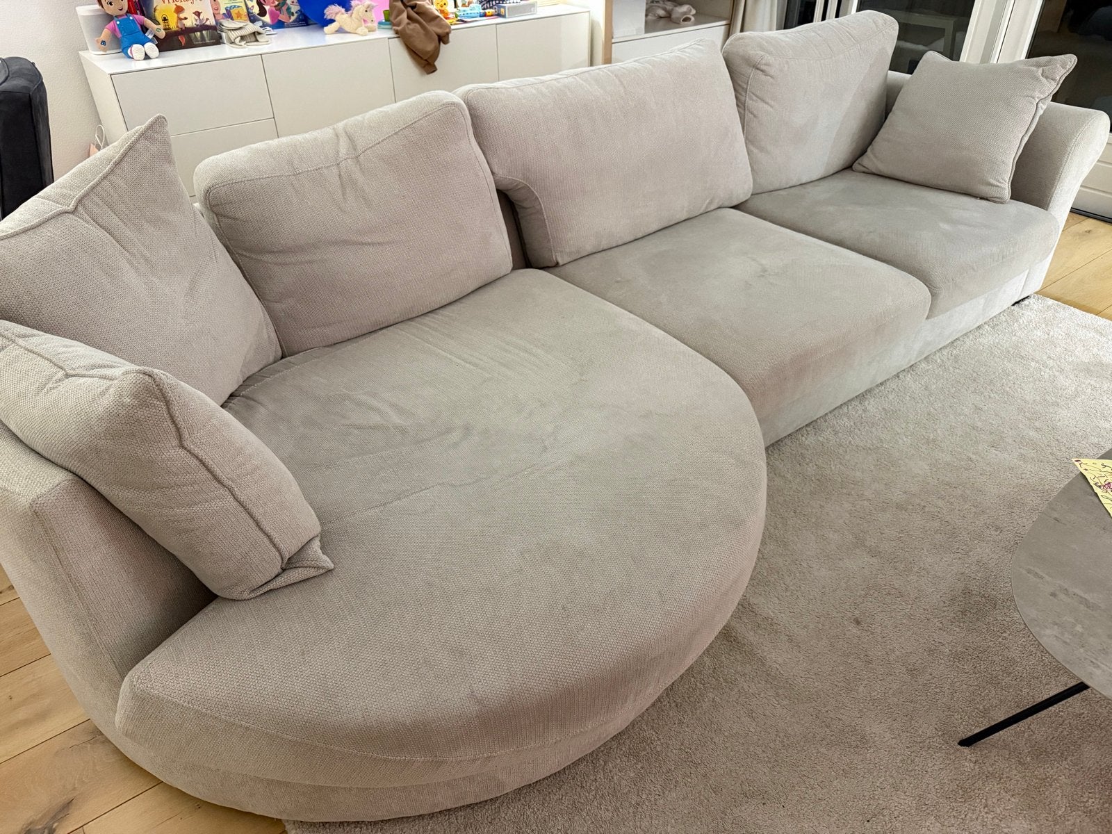 UrbanSofa Merlin Hoekbank Nature - 2,5-zits + longchair, Ophalen, Gebruikt, 125 tot 150 cm, Hoekbank