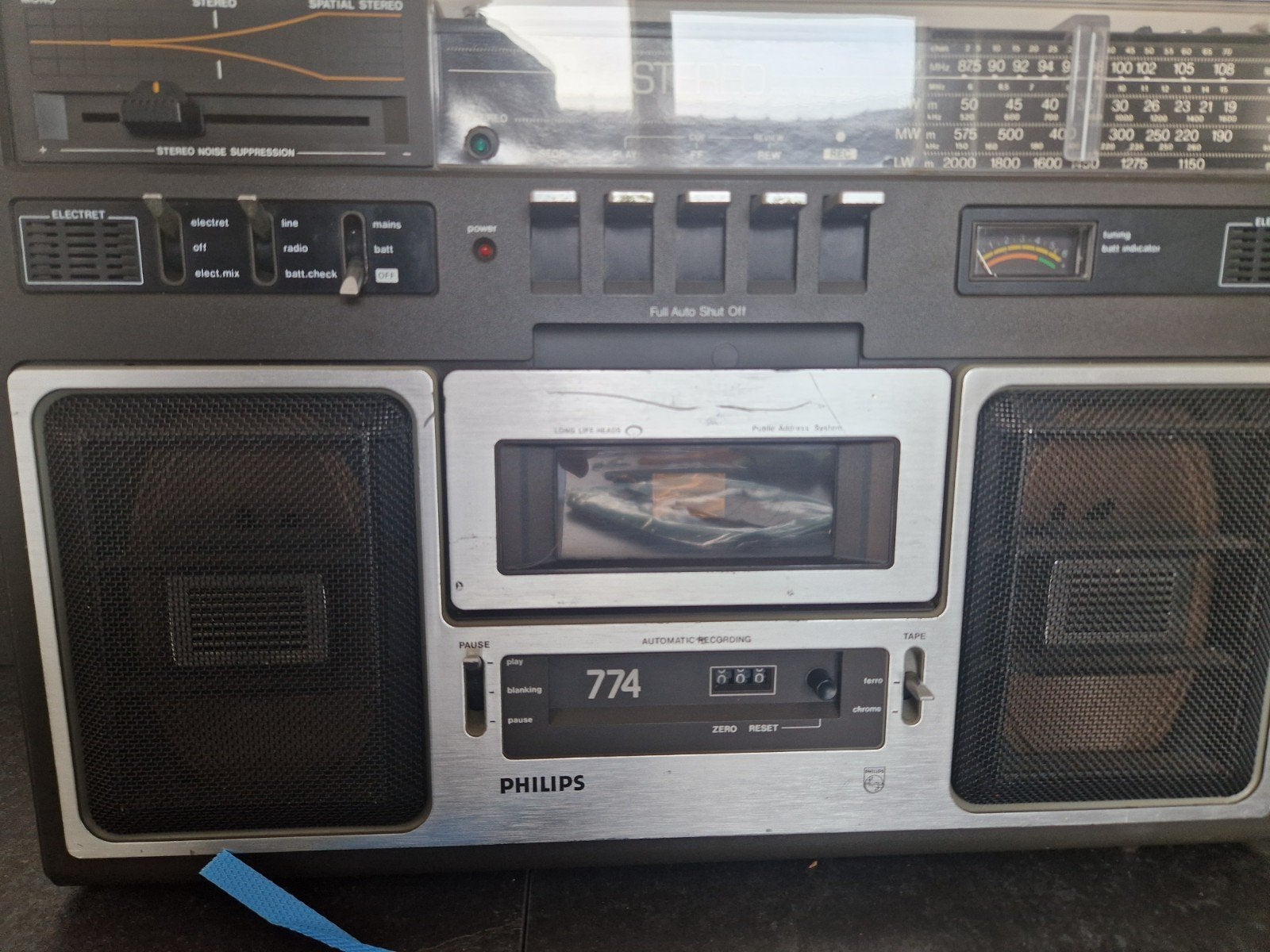 Philips 774 radio cassette., Audio, Tv en Foto, Radio's, Ophalen, Gebruikt