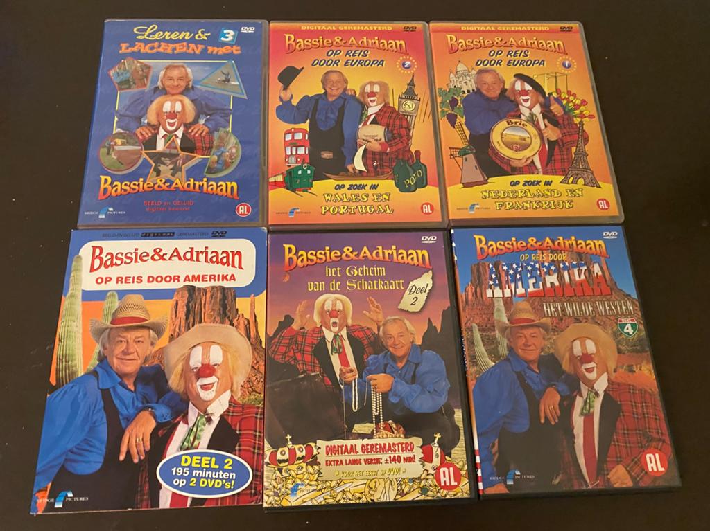 6x Bassie en Adriaan DVD, Alle leeftijden, Ophalen of Verzenden, Zo goed als nieuw
