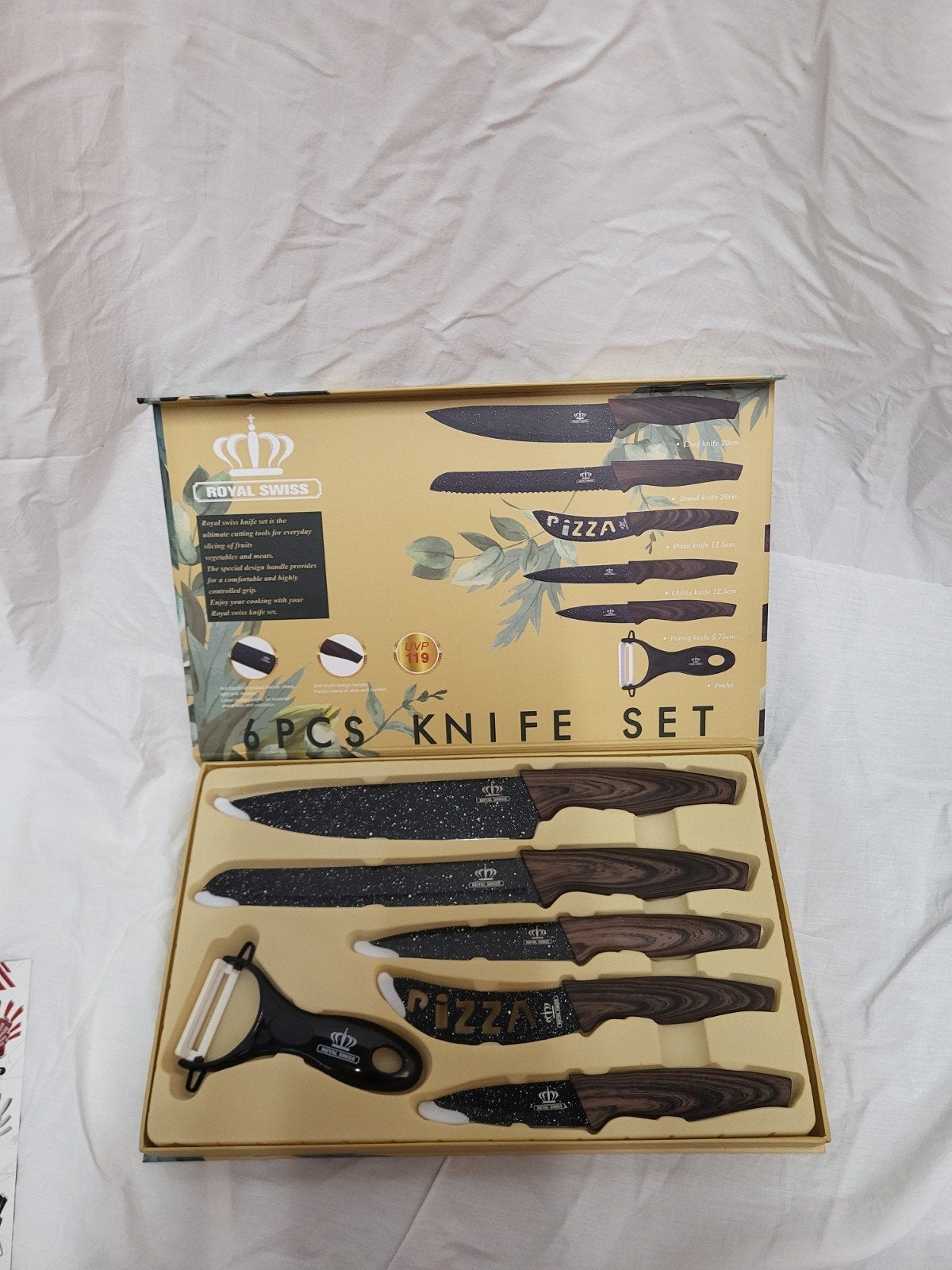Royal Swiss Messenset Houtlook 6-delig, Hout, Nieuw, Ophalen of Verzenden, Overige merken