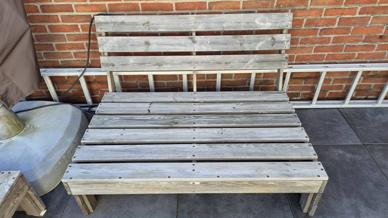 Palletbank 2 stuks inclusief kussens, Ophalen, Gebruikt, Hout
