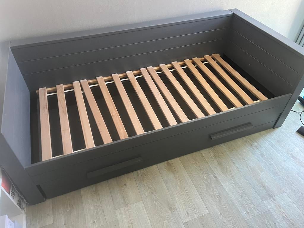 WOOOD Bed+nachtkastje+bureau, Ophalen, Gebruikt, 90 cm, Eenpersoons