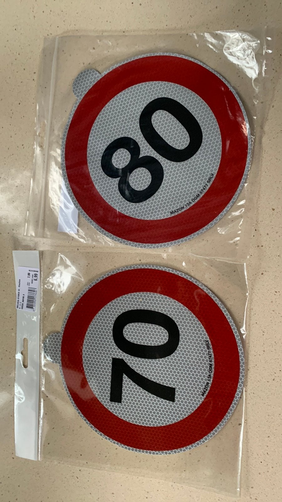Nieuw! Snelheid stickers 70 en 80km, Ophalen of Verzenden, Nieuw
