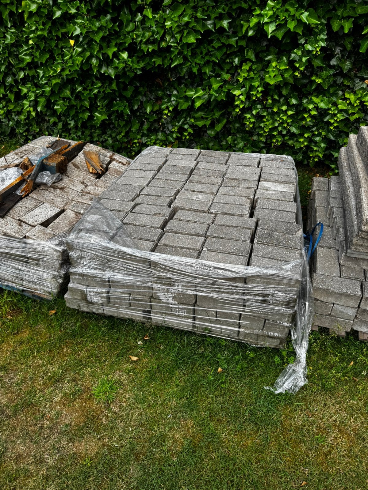 +/- 20m2 betonklinkers grijs, Ophalen, Gebruikt, Klinkers, 10 m² of meer