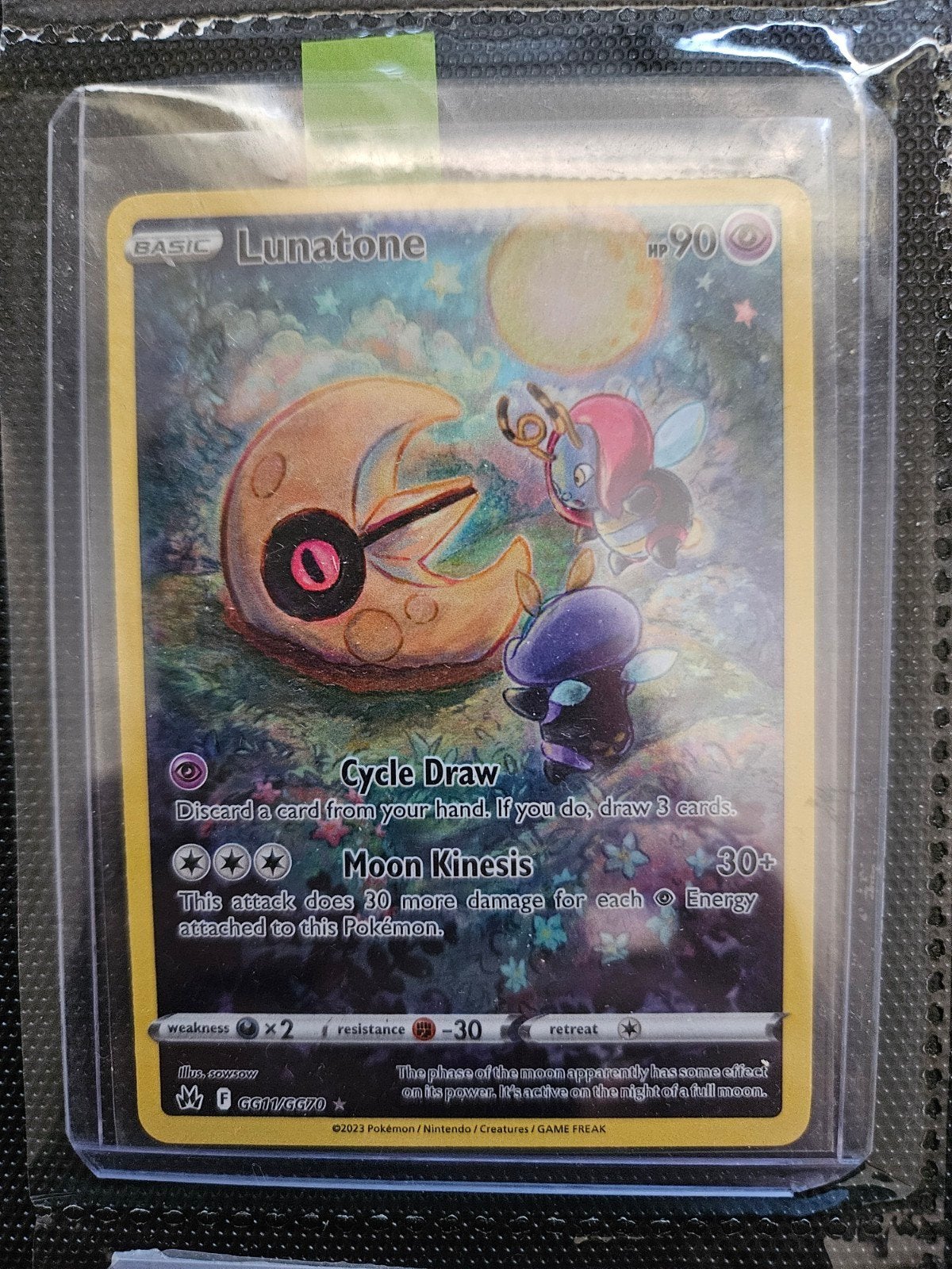 Pokemon Lunatone GG11/GG70 Crown Zenith, Ophalen of Verzenden, Zo goed als nieuw, Losse kaart, Foil