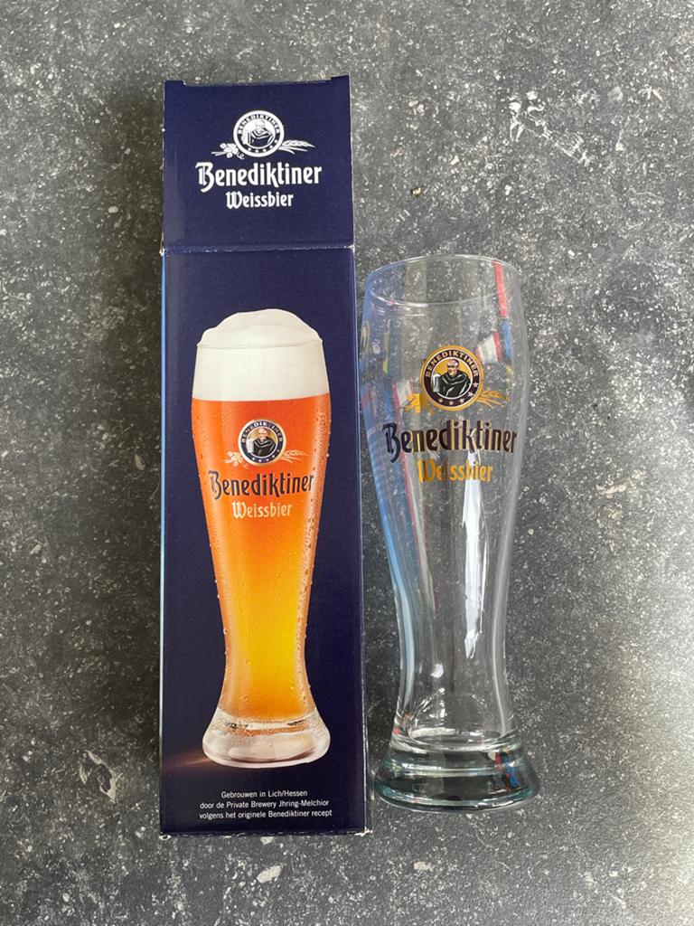 Benediktiner Weissbier glas 0,5L - Nieuw in doos, Ophalen of Verzenden, Nieuw, Glas of Glazen, Overige merken