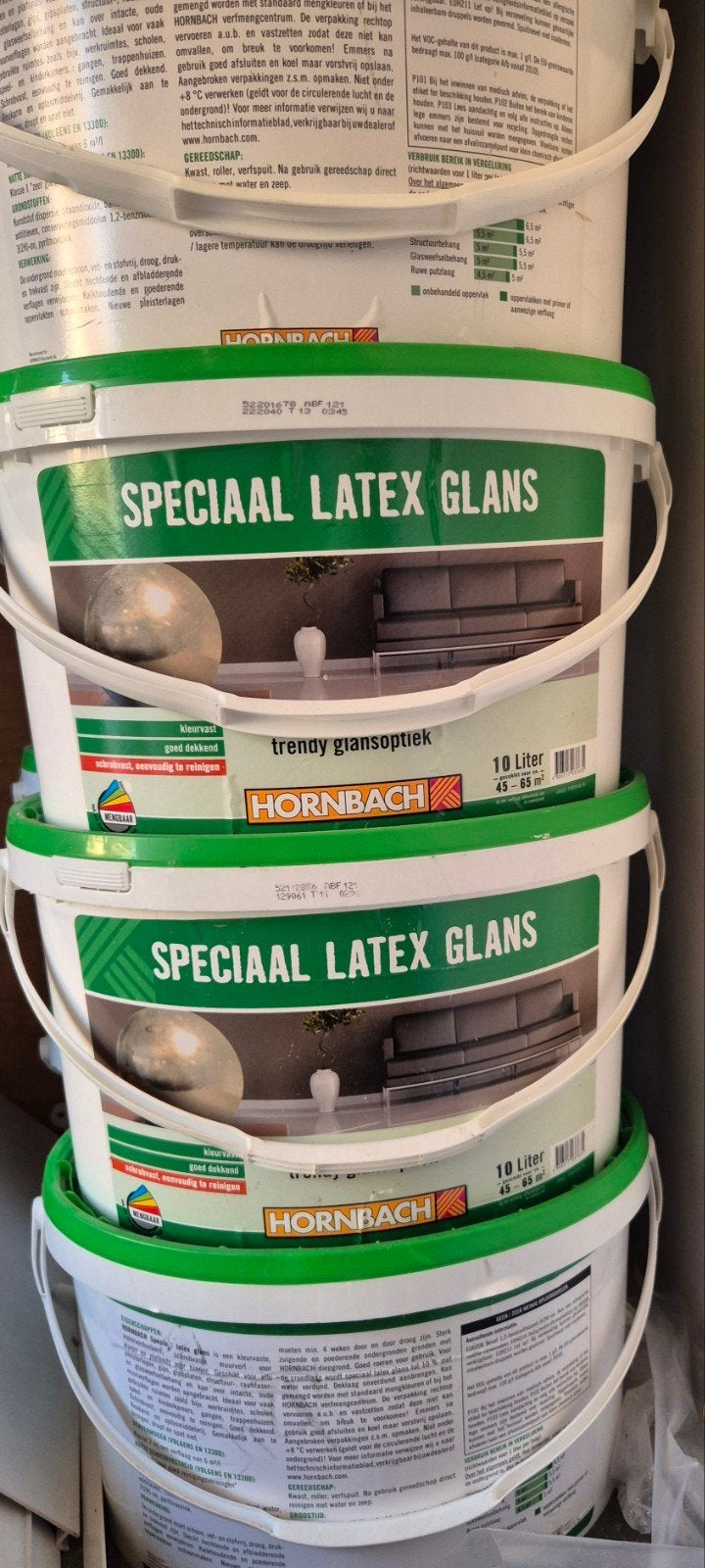 8 x HORNBACH Speciaal Latex Glans Muurverf 10 Liter, Ophalen