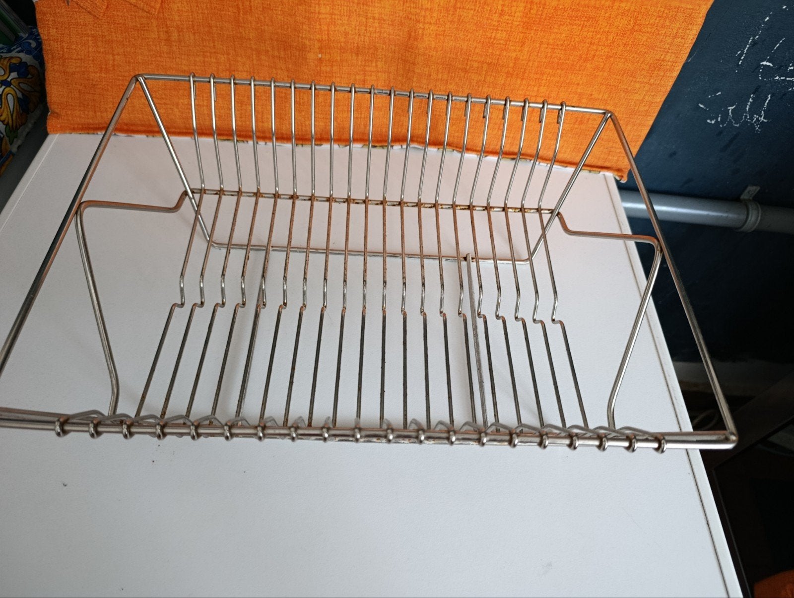 Gebruikt bordenrek met lekbak, Gebruikt, Bordenrek, Zilver, Ophalen of Verzenden