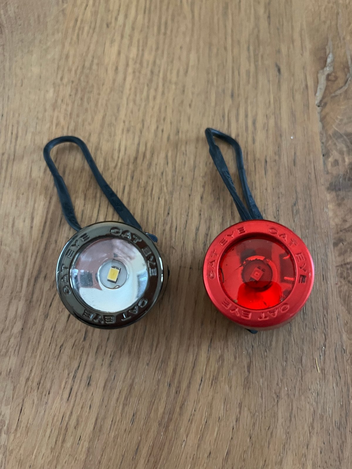 CatEye Fietslampjes Set: Voor- en Achterlicht, Ophalen of Verzenden, Gebruikt, Batterij, Verlichtingsset